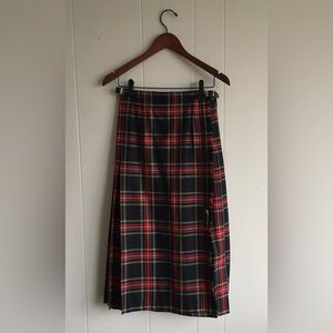 Vintage Plaid Wool Tartan Skirt